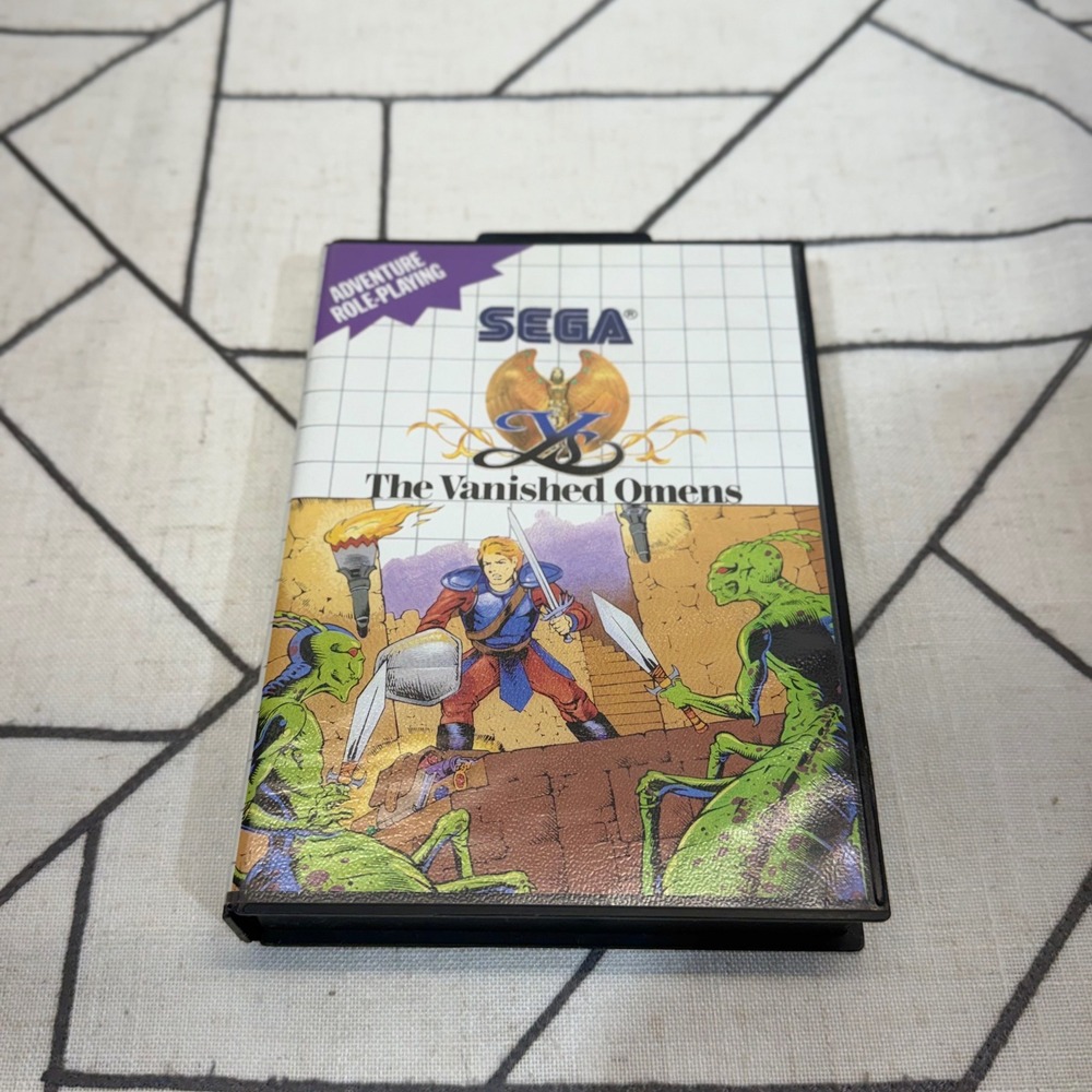 Sega Master System Game Y's The Vanished Omens Black CIB RPG Vintage